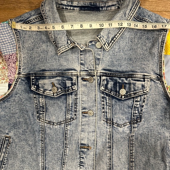 Patchwork Sleeve Denim Jacket - Picture 11 of 12